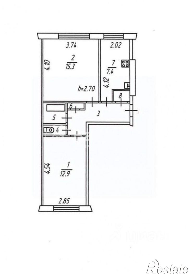 2-комн квартира Североморск г., Колышкина ул., д.12